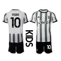 Fotbalové Dres Juventus Paul Pogba #10 Dětské Domácí 2022-23 Krátký Rukáv (+ trenýrky)